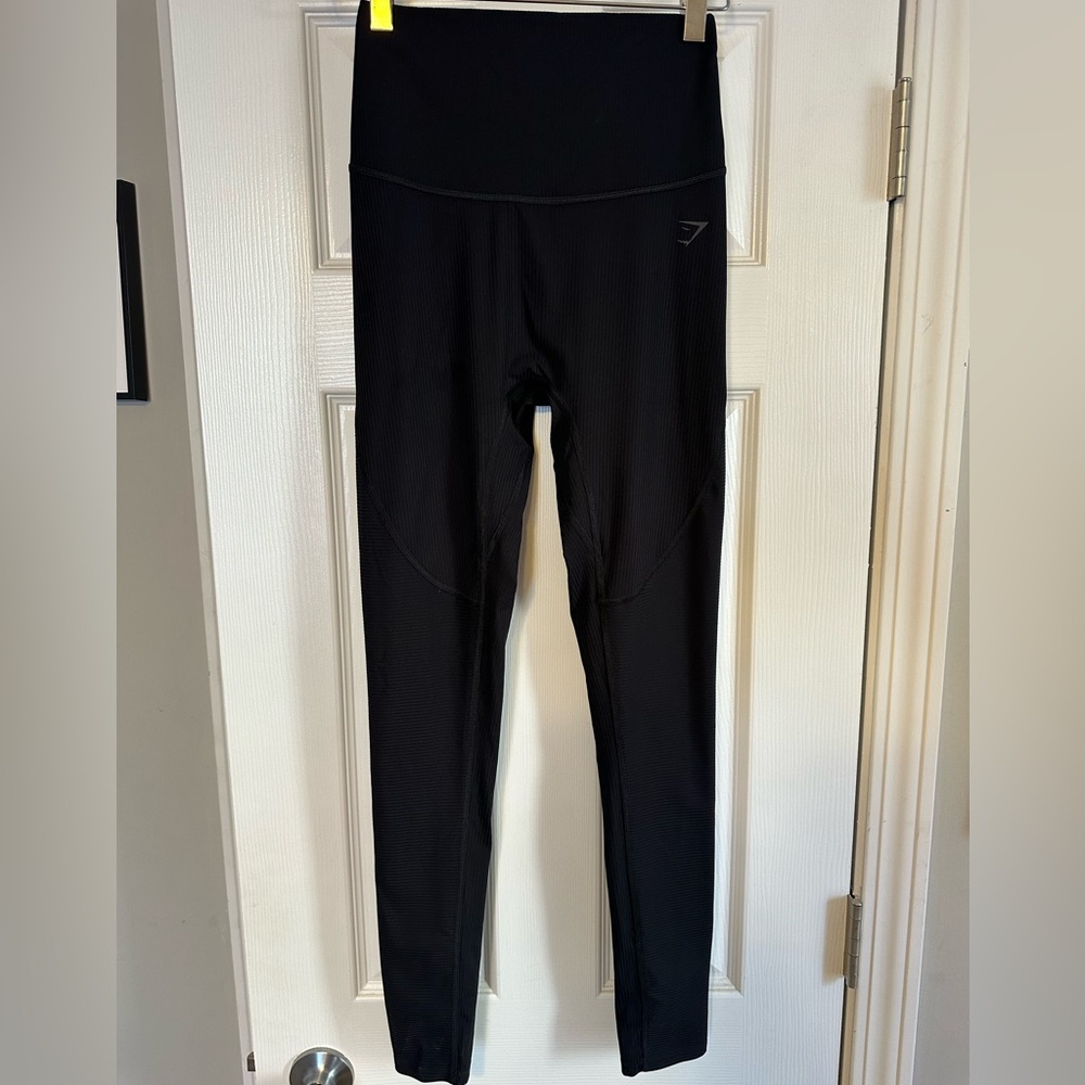 Gymshark Black High-Waisted Ribbed Leggings